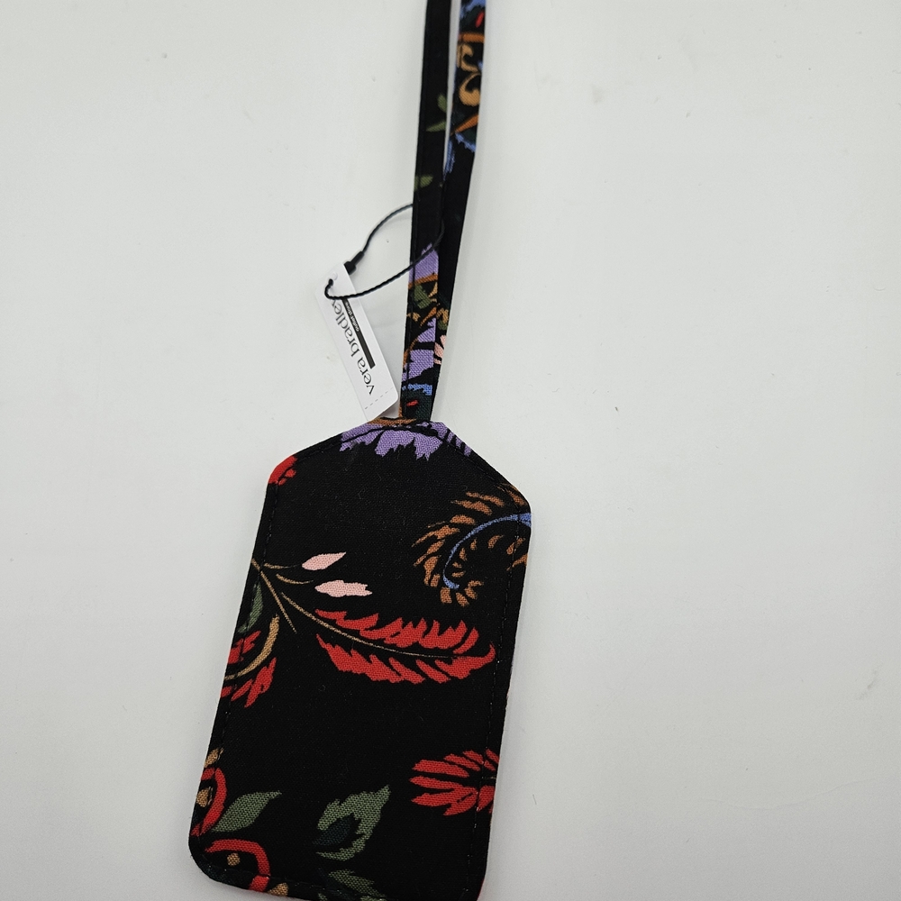Vera Bradley Black Floral Luggage Tag NEW